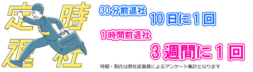 10日に1回は30分前退社、3週間に1回は1時間前退社